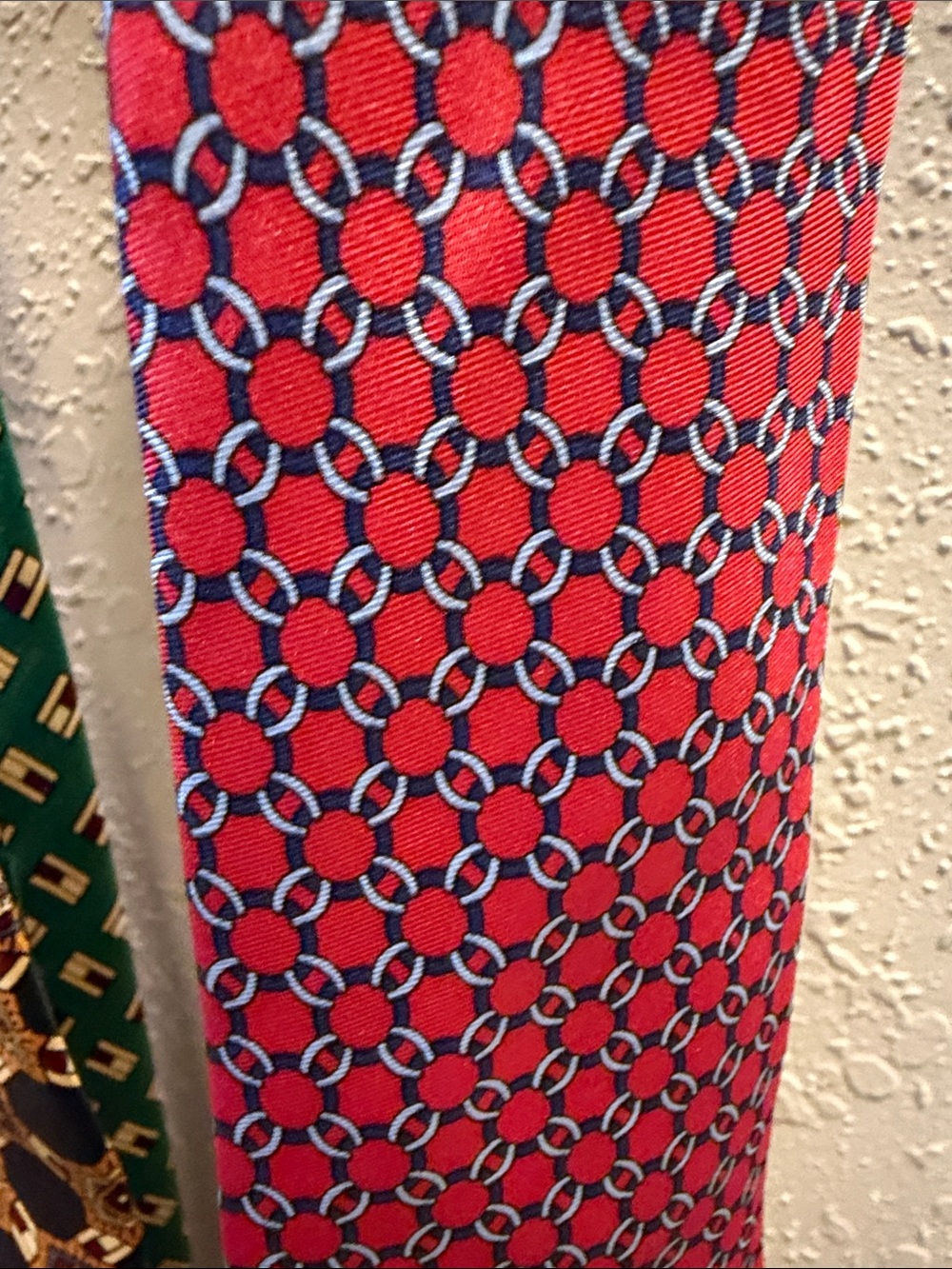 Vintage Tommy Hilfiger Men's Necktie Set in Blue, Red & Navy Patterns (4) - Picture 7 of 9